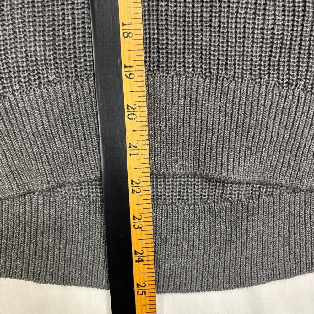 NY & Co Soho Jeans Sweater Gray Off Shoulder Cable Knit Boho Minimalist Casual M - Picture 9 of 10